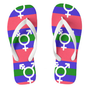 Trigender Pride Flip Flops
