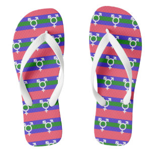 Trigender Pride Flip Flops