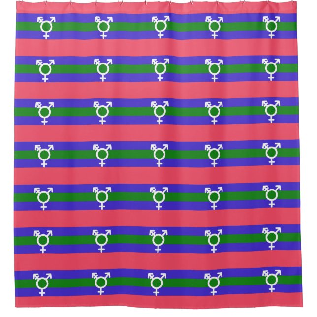 Trigender Pride Shower Curtain (Front)