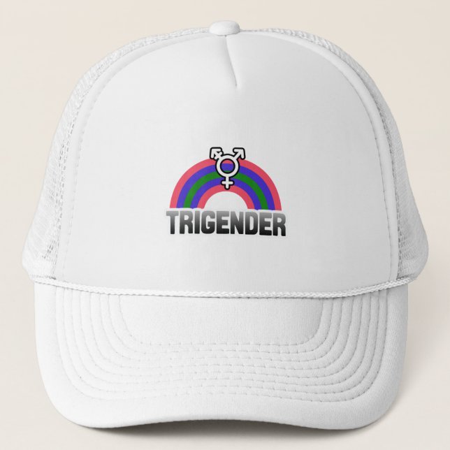 Trigender Pride Trucker Hat (Front)