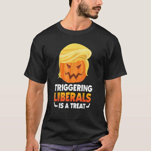 Trigger Liberal Trumpkin Trump Halloween Costume T-Shirt (Front)