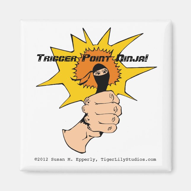 Trigger Point Ninja ® Cartoon Magnet (Front)