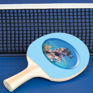 Triggerfish at coral reef - Photographic Design Ping Pong Paddle