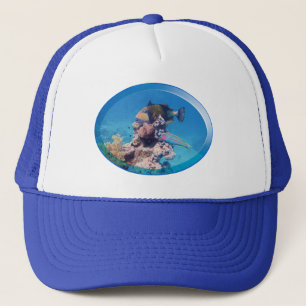Triggerfish at coral reef - Photographic Design    Trucker Hat