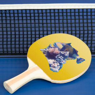 Triggerfish - Organic Crop View at Coral Reef Ping Pong Paddle