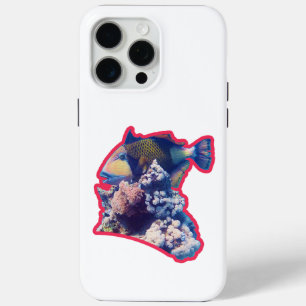 Triggerfish Red-Bordered Organic Crop View iPhone 15 Pro Max Case