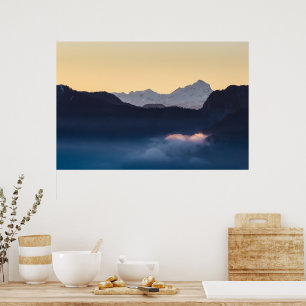 Triglav mountain at sunset poster