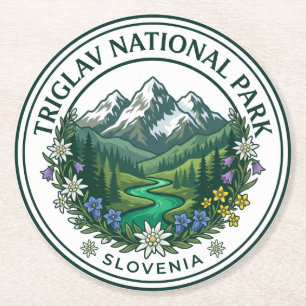 Triglav National Park Slovenia Round Paper Coaster