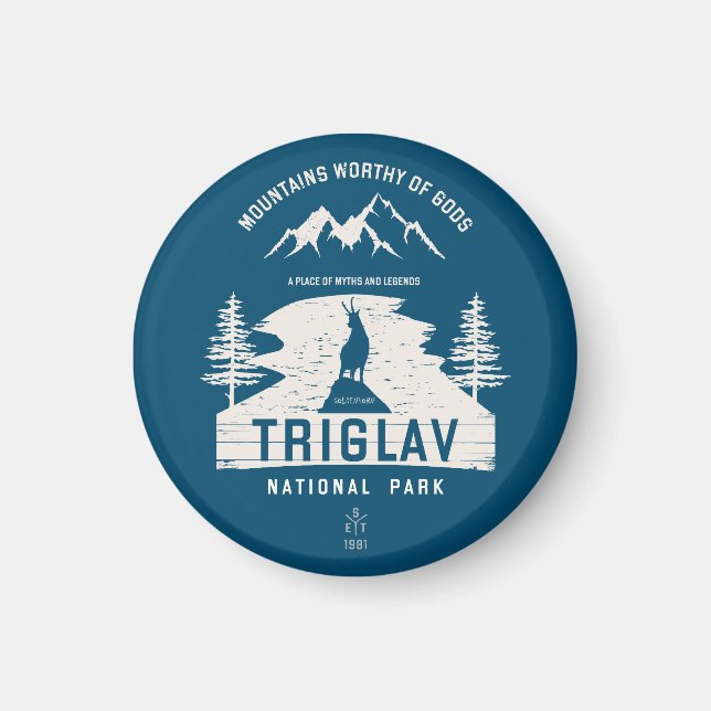 Triglav National Park Slovenia White Design Magnet (Front)