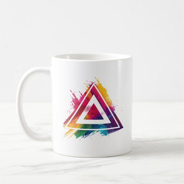 Trigon Designs Colourful Abstract Logo Coffee Mug (Left)