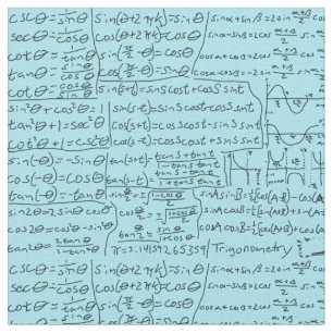 Trigonometry Cheat Sheet, blue Fabric
