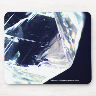 Trigons on diamond octahedral crystal mousepad