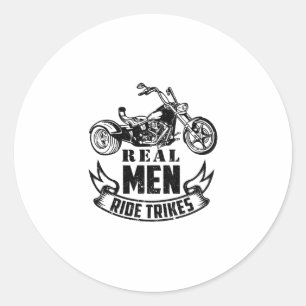 Trike Gifts for Men   Triker Trikes Motorcycle Classic Round Sticker