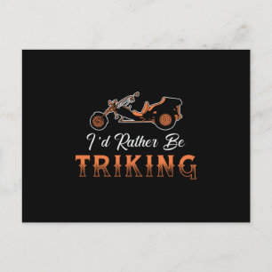 Triker I'd Rather Be Triking Motor Trike Vintage Postcard