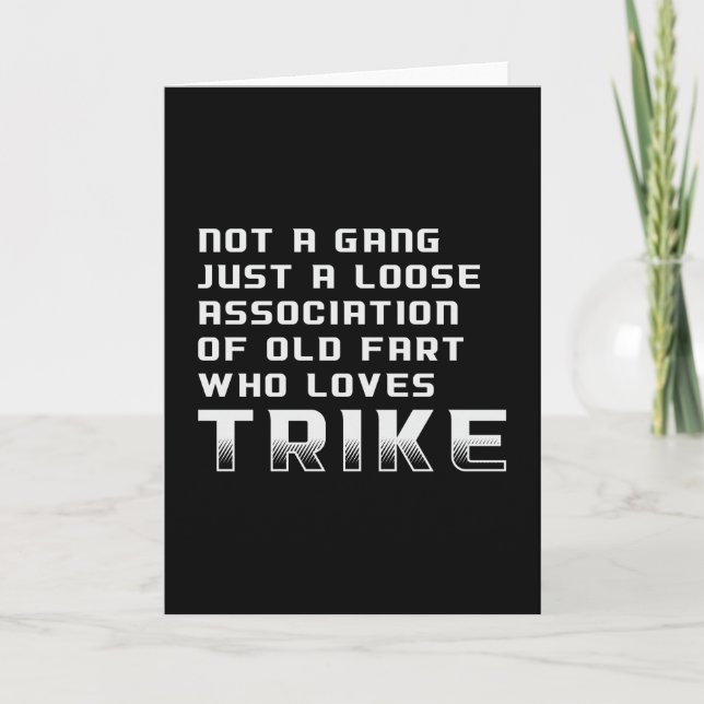 Triker Motor Trike Trikers Motorcycle Funny Retro Card (Front)