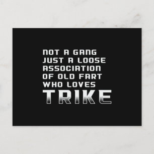 Triker Motor Trike Trikers Motorcycle Funny Retro Postcard