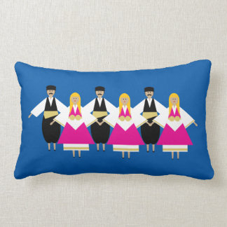 Trikeri Greece Dancers Lumbar Pillow