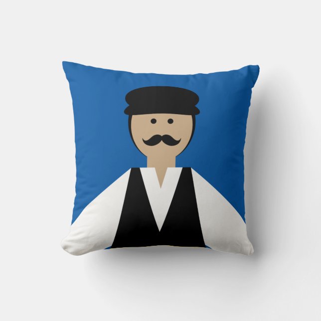 Trikeri Greece Man Dancer Throw Pillow (Front)