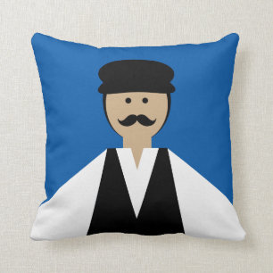 Trikeri Greece Man Dancer Throw Pillow