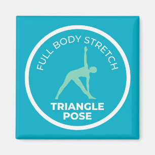 Trikonasana Triangle Pose • Full Body Stretch Yoga Magnet
