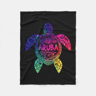 Tril Aru Tie Dye Sea Turtle Aru Beach Vacation Fleece Blanket