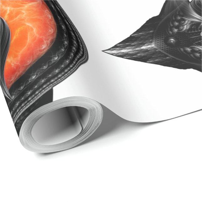 Trilia Red Nebula Portrait BLKGS Orange Sun Wrapping Paper (Roll Corner)