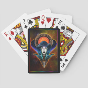 Trilia Red Nebula Portrait Playing Cards