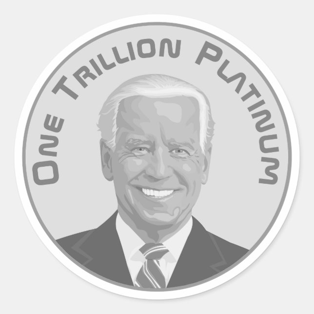 Trillion Dollar Platinum Coin Classic Round Sticker (Front)