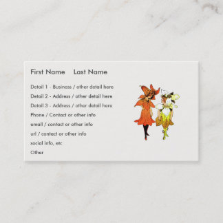 Trillium and Tiger-Lily, Whimsical Flower Book Art Business Card