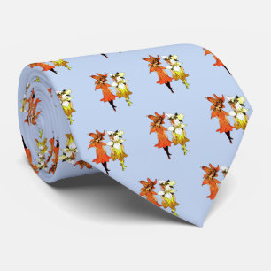 Trillium and Tiger-Lily, Whimsical Flower Book Art Tie