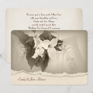 Trillium in sepia tone Wedding Vow Renewal Invitation