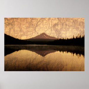 Trillium Lake Double Exposure Poster