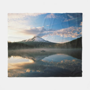 Trillium Lake   Mount Hood National Forest, OR Fleece Blanket