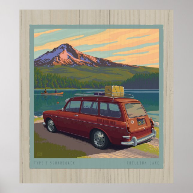Trillium Lake, no license plate Poster (Front)