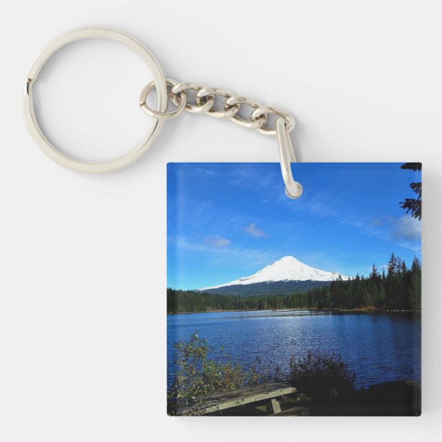 Trillium Lake, OR Key Ring (Front)