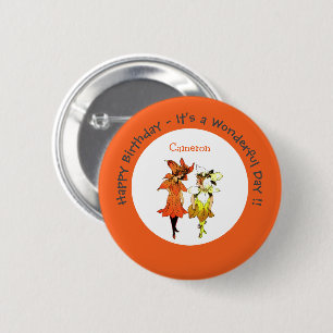 Trillium Tiger-Lily Whimsical Flower Party Supply 6 Cm Round Badge