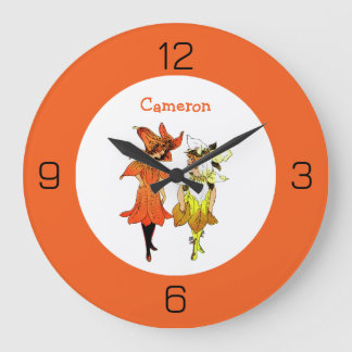 Trillium Tiger-Lily Whimsical Flower Party Supply Large Clock