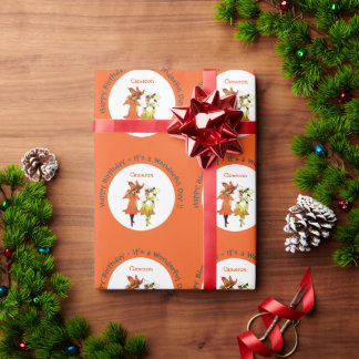Trillium Tiger-Lily Whimsical Flower Party Supply Wrapping Paper