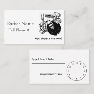 Trim Me Up, Barber Appointment Card