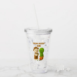 Trim Mode On: Cute Gardener Dog & Topiary Art Acrylic Tumbler