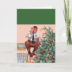 Trimming the Christmas Tree Holiday Card