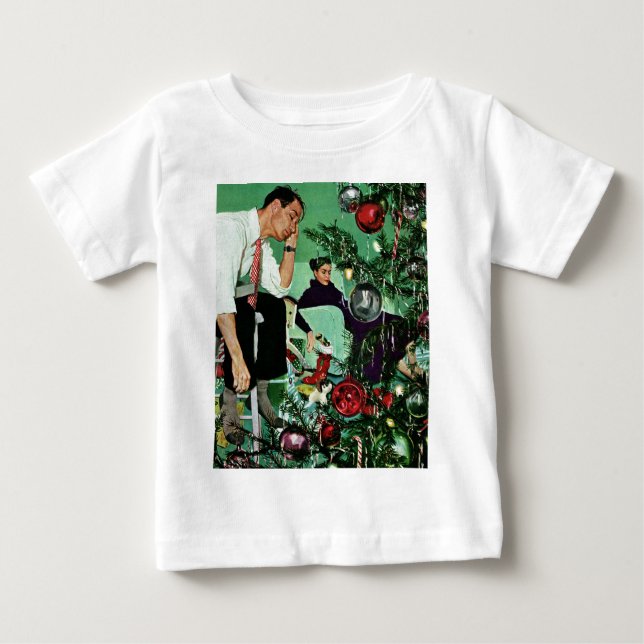 Trimming the Tree Baby T-Shirt (Front)