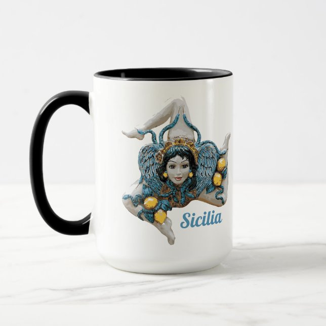 Trinacria of Sicily Three Legged symbol Sicilia Mug (Left)