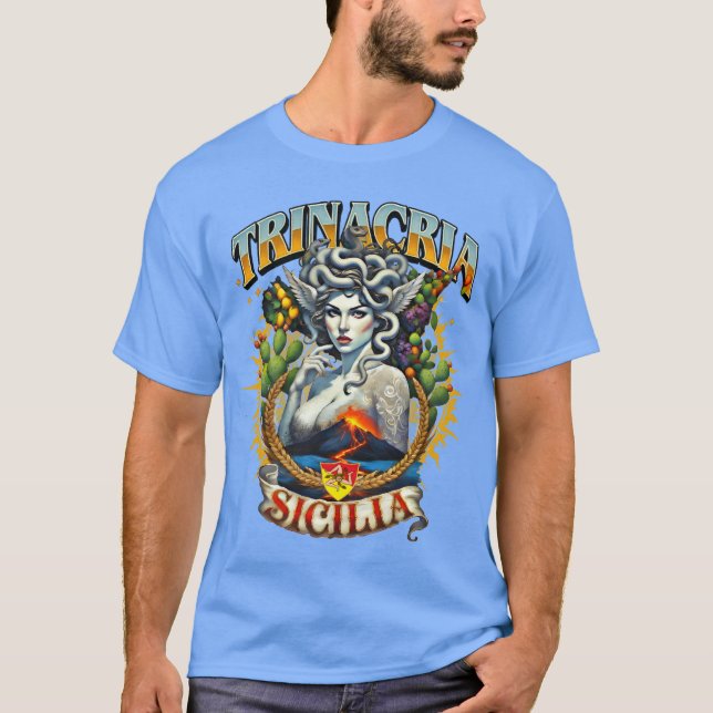 Trinacria Retro Style T-Shirt  (Front)
