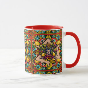 Trinacria Sicilia Sicilian Pattern Mug
