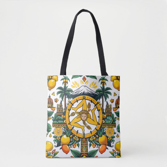 Trinacria Sicilian Design  Tote Bag (Front)