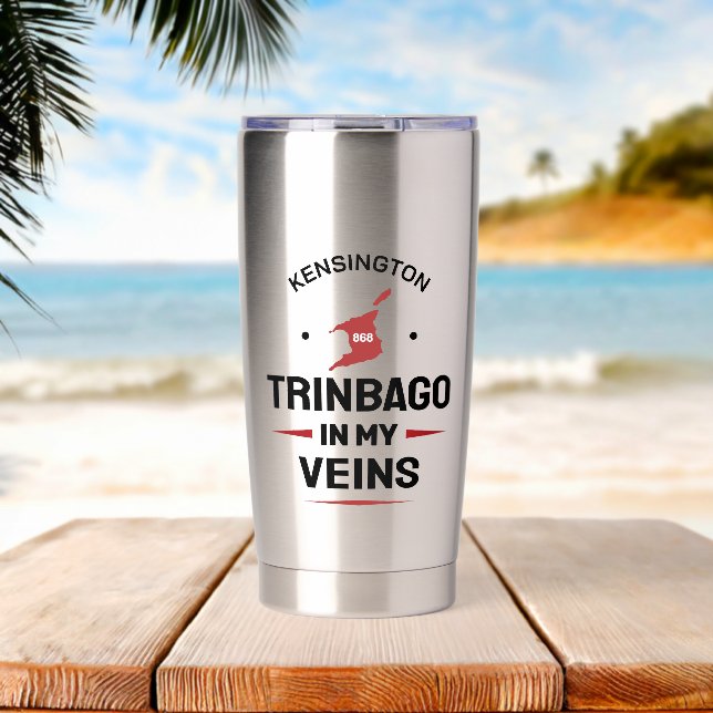 Trinbago in My Veins | Trini Pride Insulated Tumbler (Beach (Rotated))