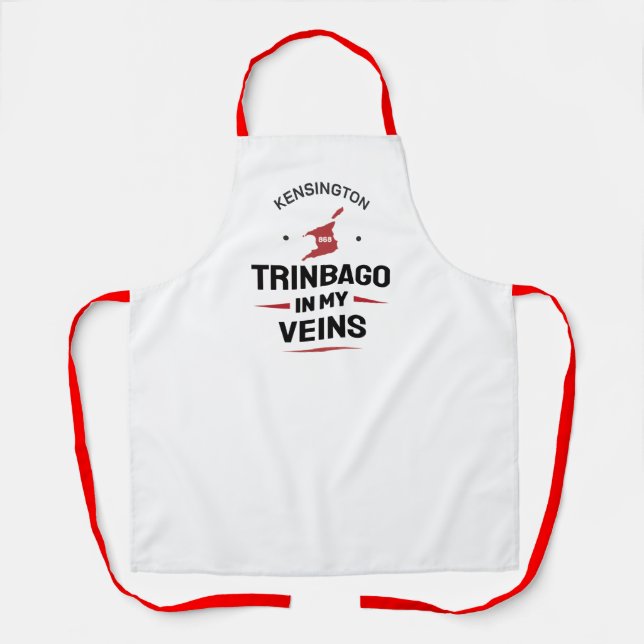 Trinbago in My Veins | Trini Pride WHITE Apron (Front)