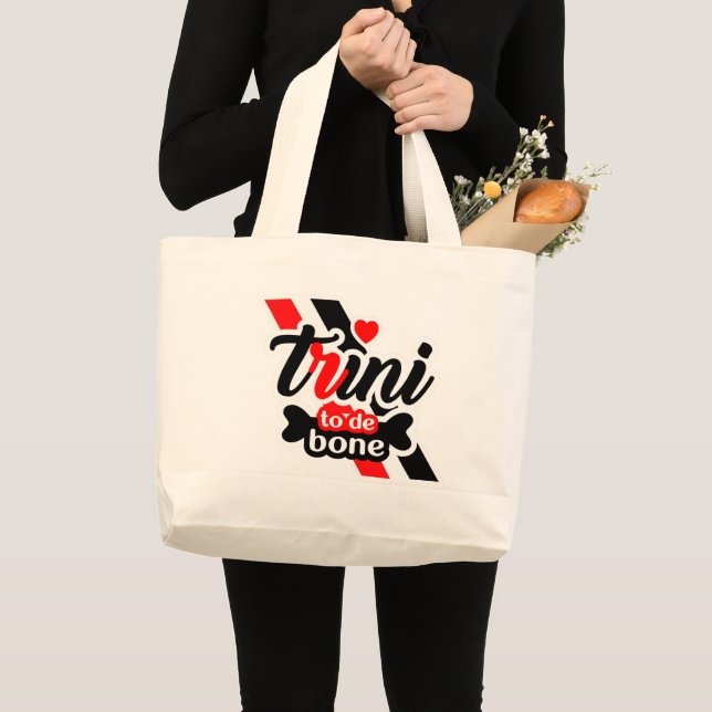 Trini To De Bone Large Tote Bag (Front (Product))
