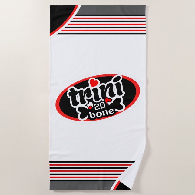Trini To De Bone on (Your Colour) Beach Towel (Front)